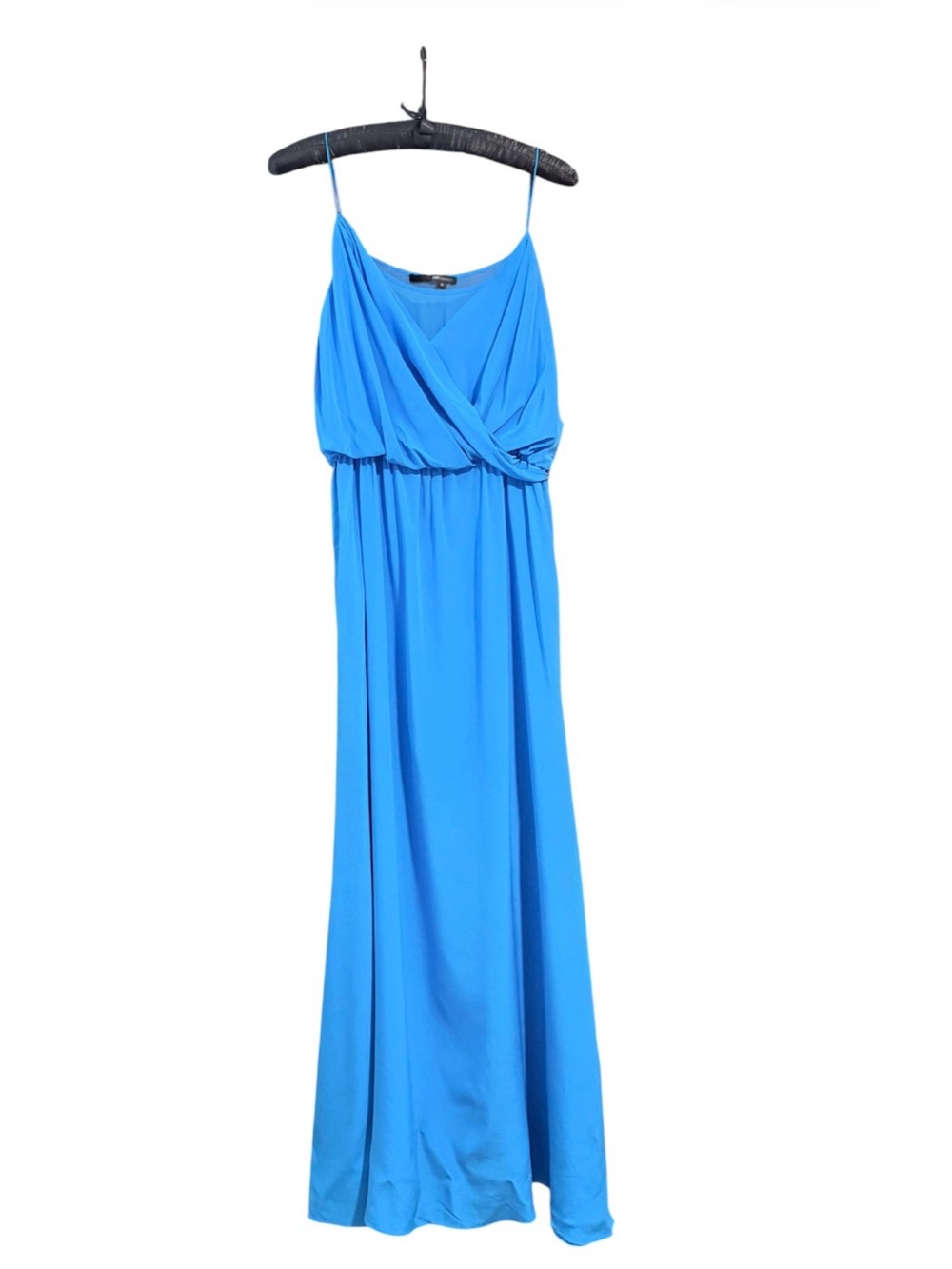 JAYGODFREY Silk Cowl Neck Bright Blue Spaghetti-Strap Maxi Dress